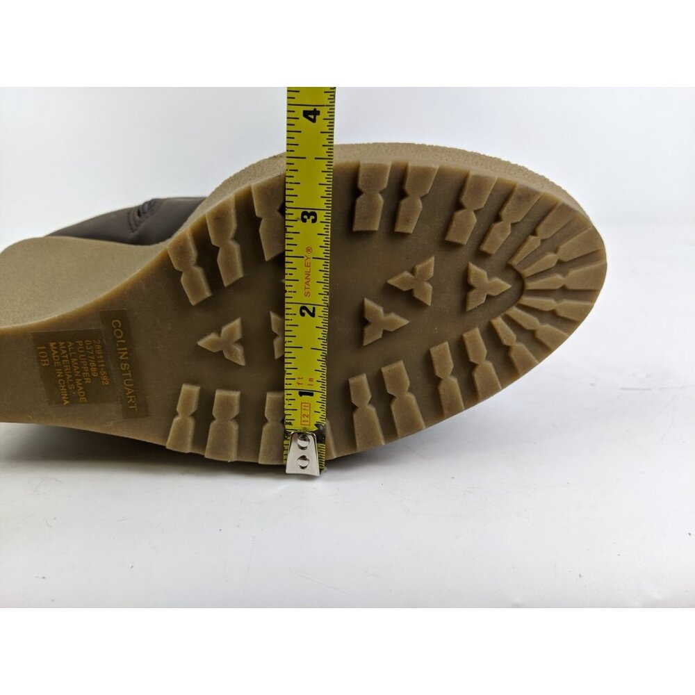 Colin Stuart Faux Fur Wedge Heel Womens Size 10B Brown Knee High Pink Laces - Picture 12 of 12